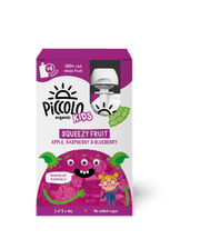 Piccolo Kids Squeezy Fruit Apple Raspberry & Blueberry 4 x 90g - REGN