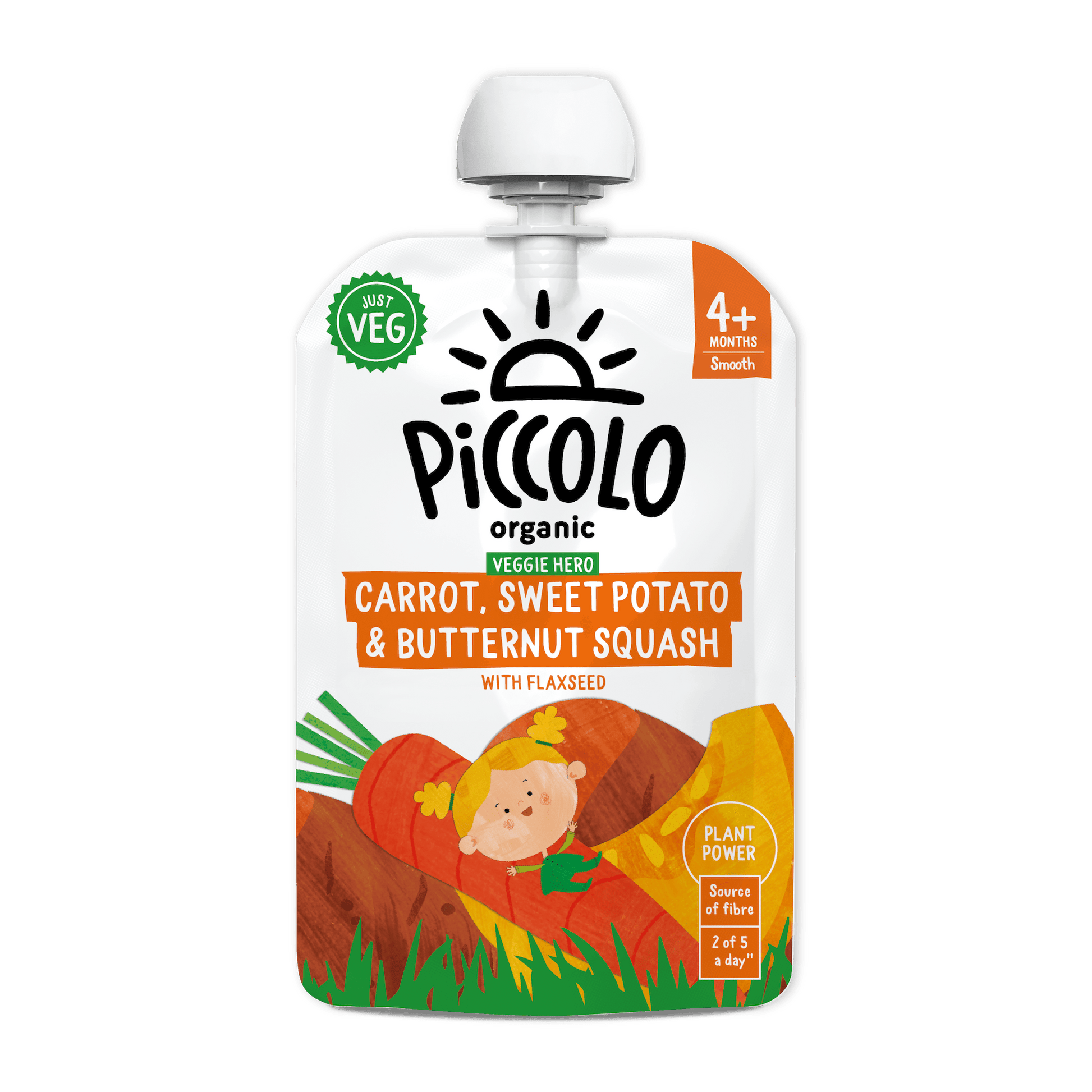 Piccolo Organic Carrot Sweet Potato & Butternut Squash Baby Food 100g 4m+ - REGN