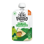 Piccolo Organic Pear Apple & Spring Greens Baby Food Pouch 100g 4m+ - REGN