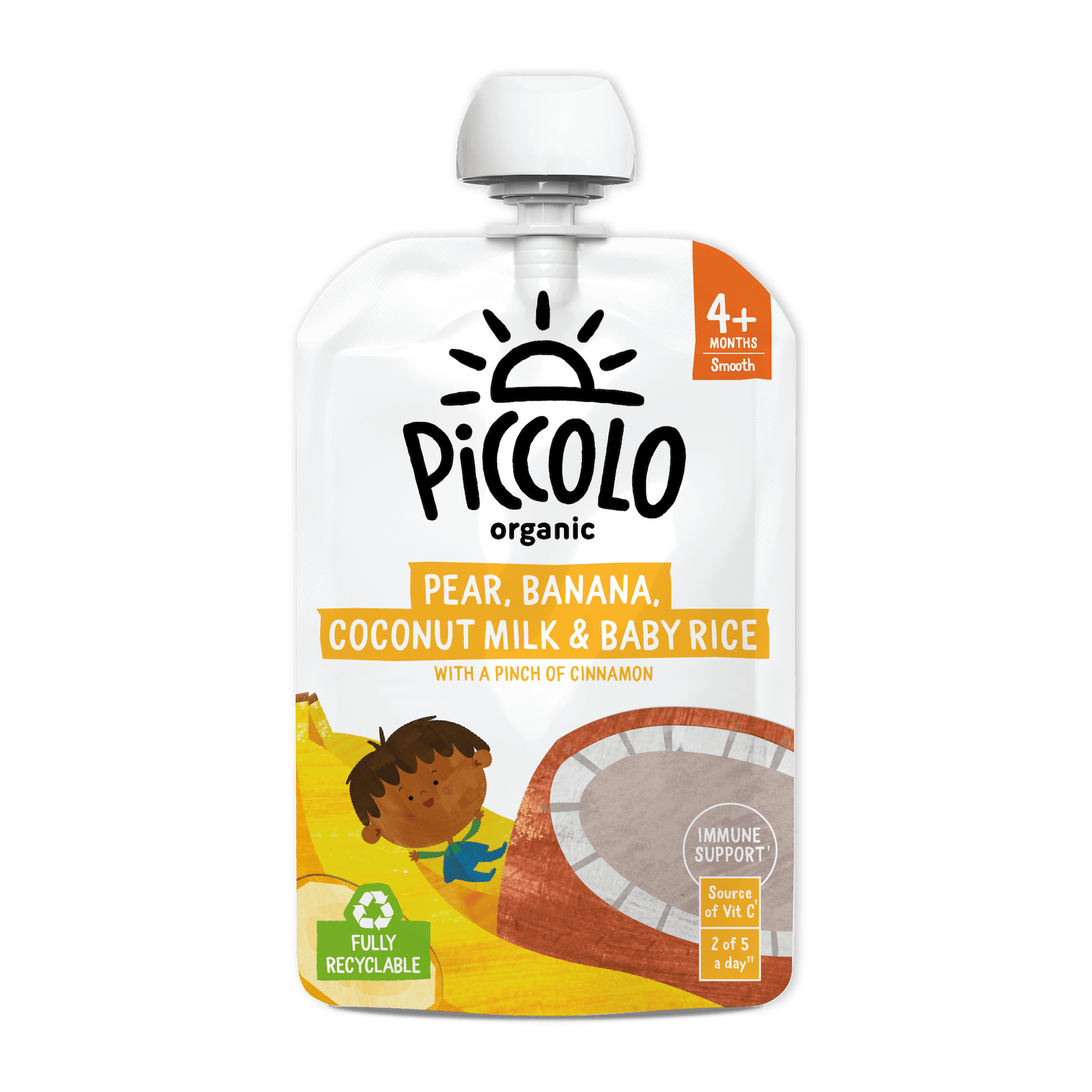 Piccolo Organic Pear Banana Coconut Milk & Baby Rice 100g 4m+ - REGN