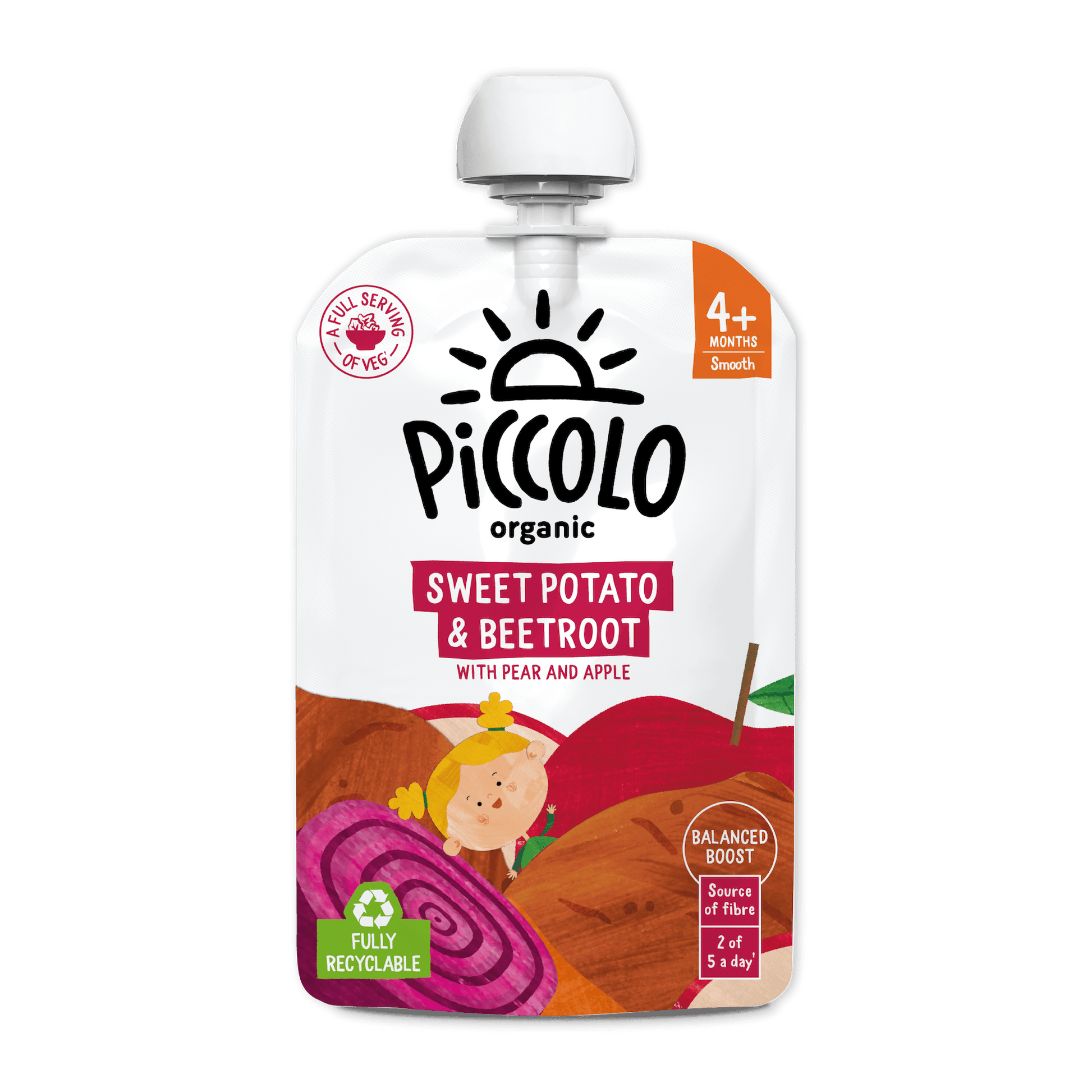 Piccolo Organic Sweet Potato Beetroot Pear & Apple Baby Food 100g - REGN