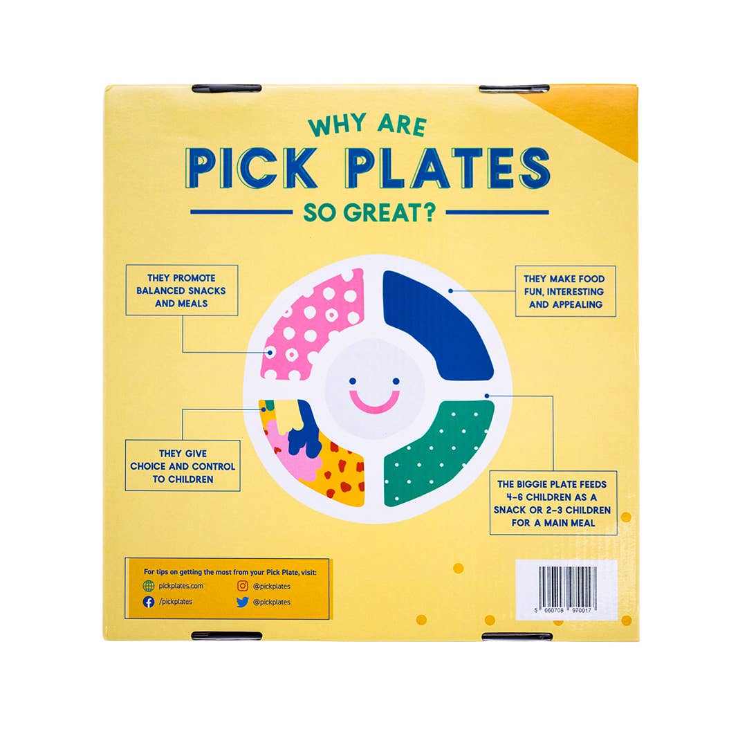 Pick Plates Biggie Divided Plate – 5 Compartment Kids Plate 29.5cm - REGN