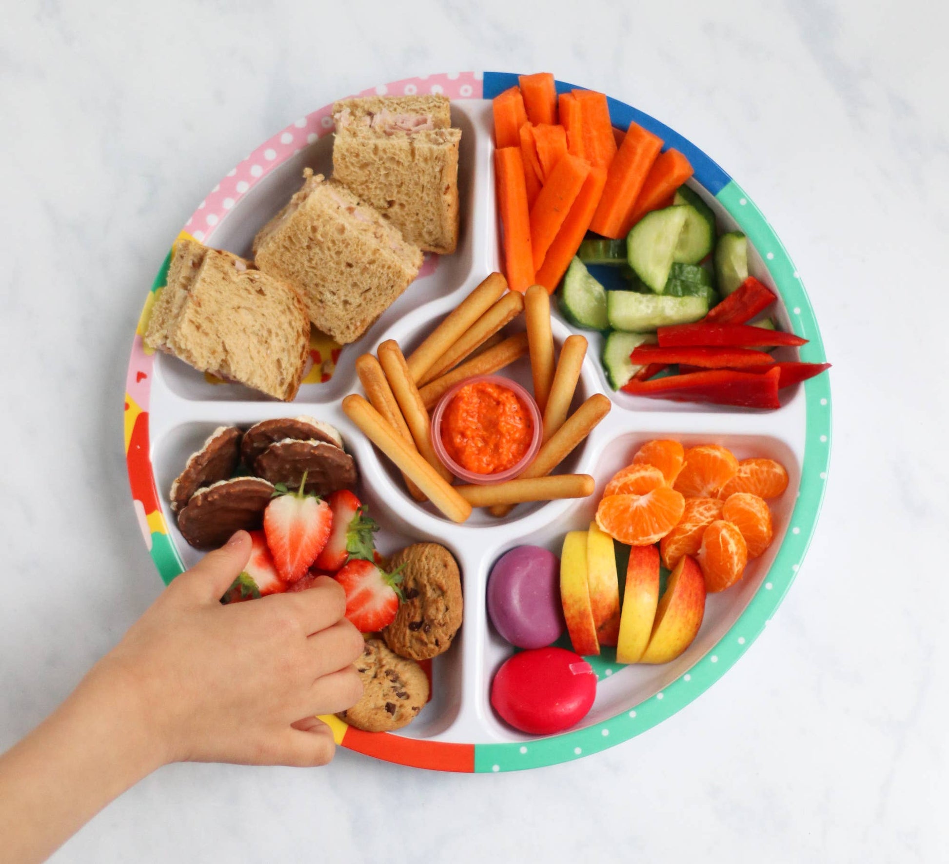 Pick Plates Biggie Divided Plate – 5 Compartment Kids Plate 29.5cm - REGN