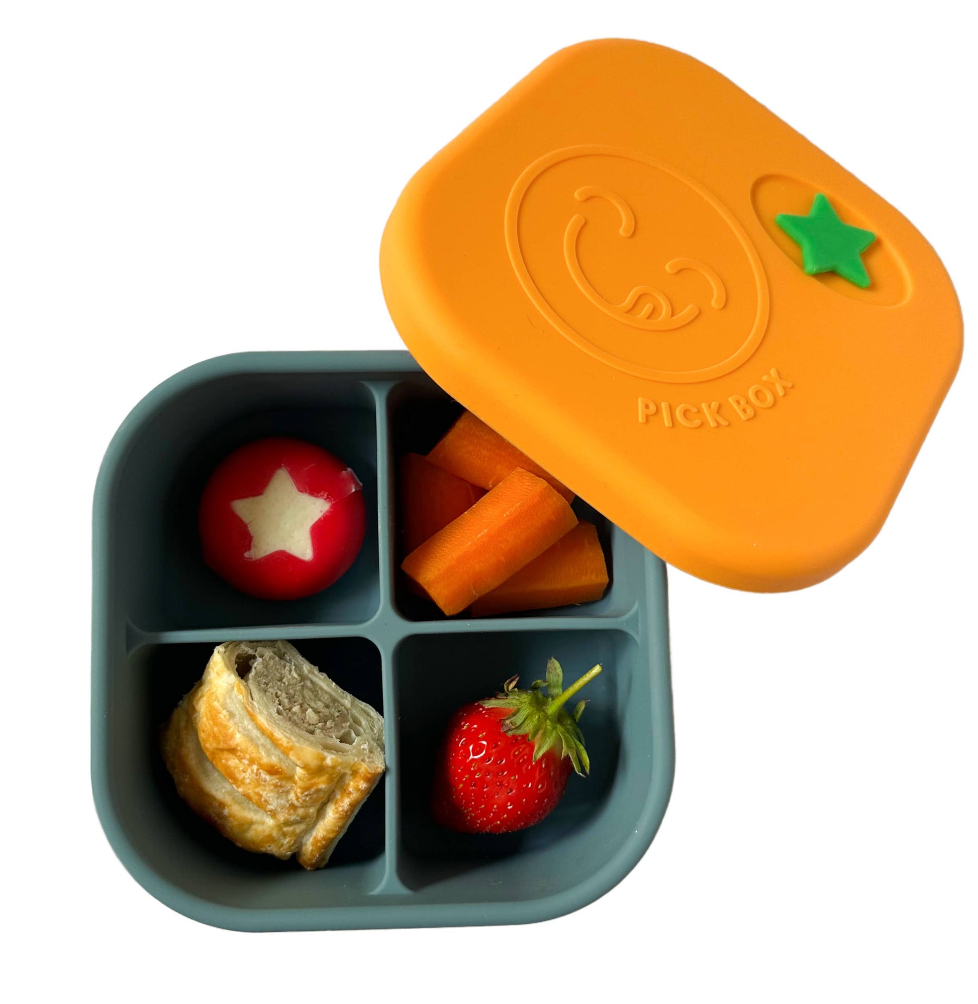 Pick Plates Pick Box Snack Silicone Snack Box – 4 Compartment 500ml - REGN
