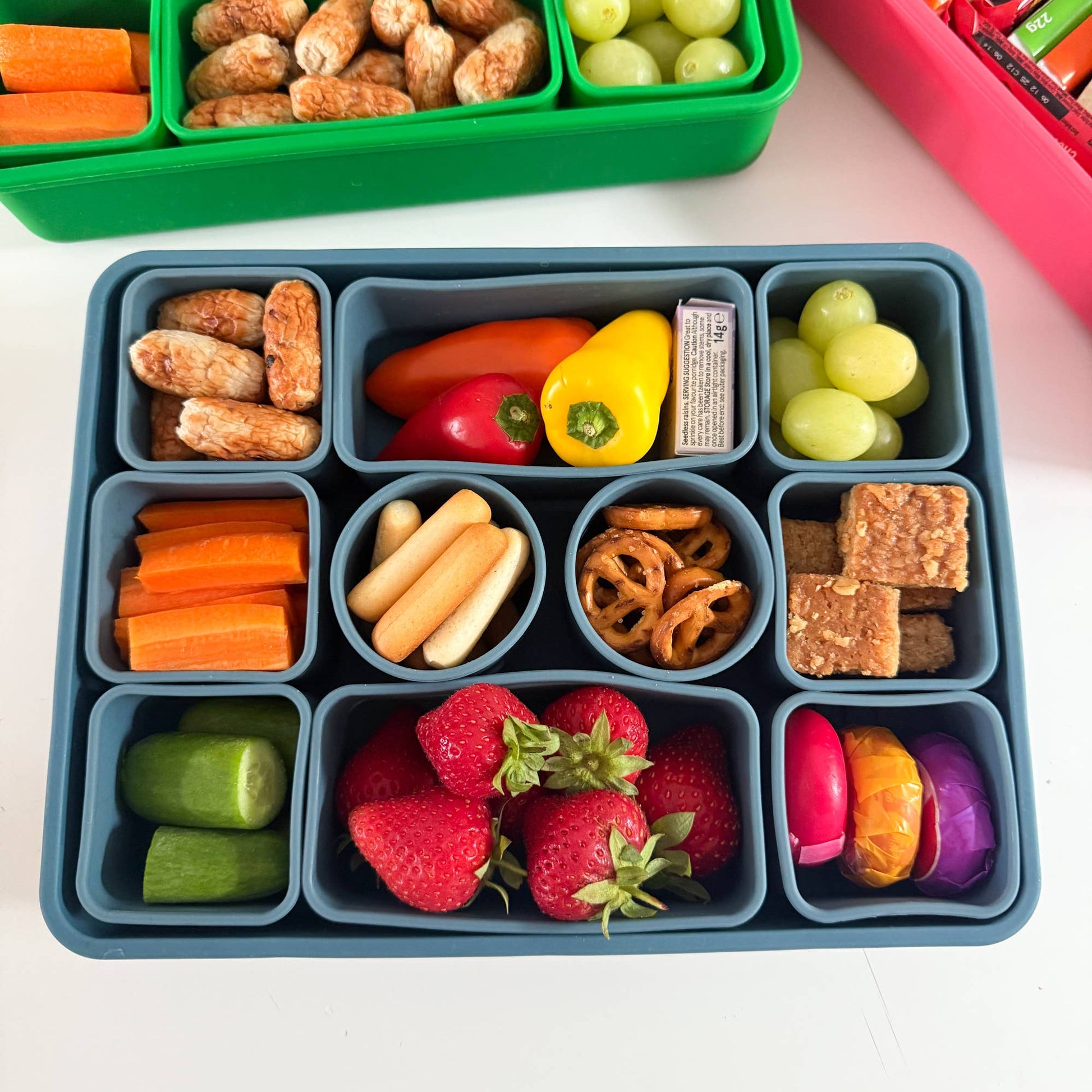 Pick Plates Snackle Box Silicone Snack Box – 10 Compartment Food Container - REGN