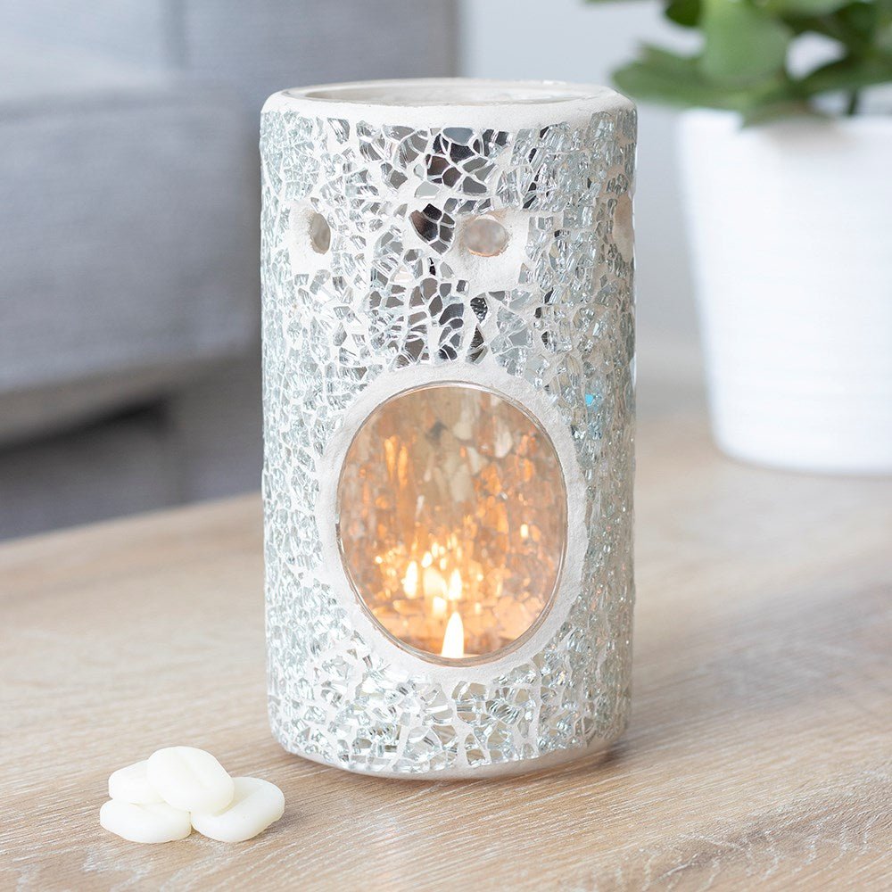 Pillar Crackle Glass Wax Burner - REGN