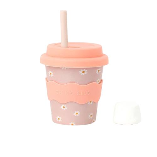 Pink Daisy Babychino Cup 4oz (Straws Sold Separately) - REGN
