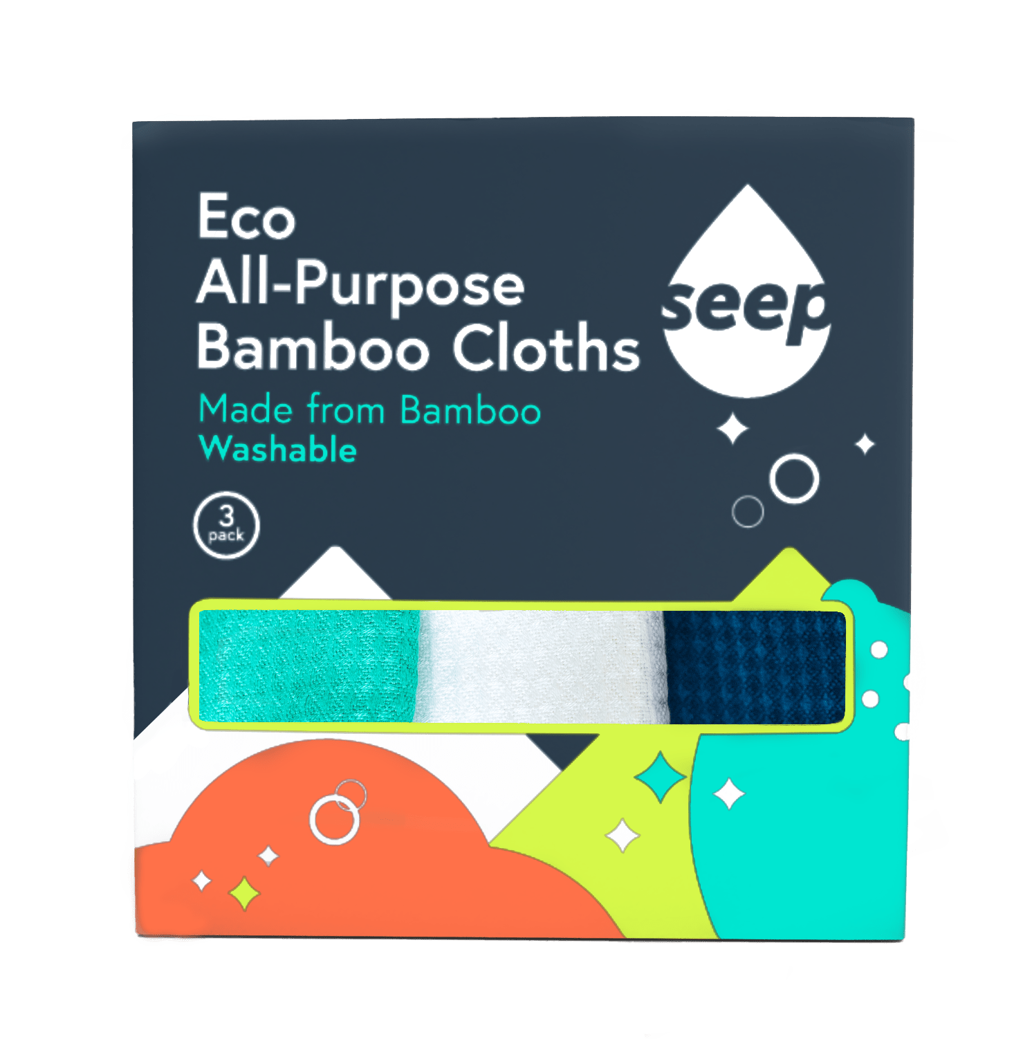 Plastic - Free Bamboo Cleaning Cloths 3 - Pack | Reusable All - Purpose Cloths - REGN
