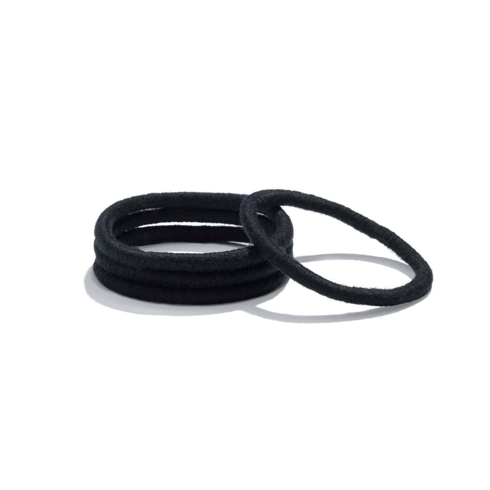 Plastic - Free Round Hair Ties for Medium to Thick Hair – Black - REGN