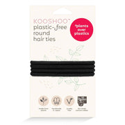 Plastic - Free Round Hair Ties for Medium to Thick Hair – Black - REGN