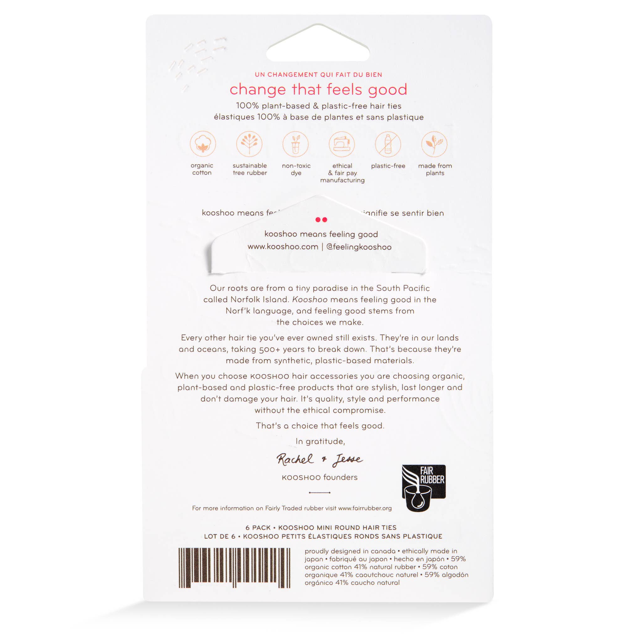 Plastic - Free Round Hair Ties Mini 6 - Pack – Pastel Blooms - REGN