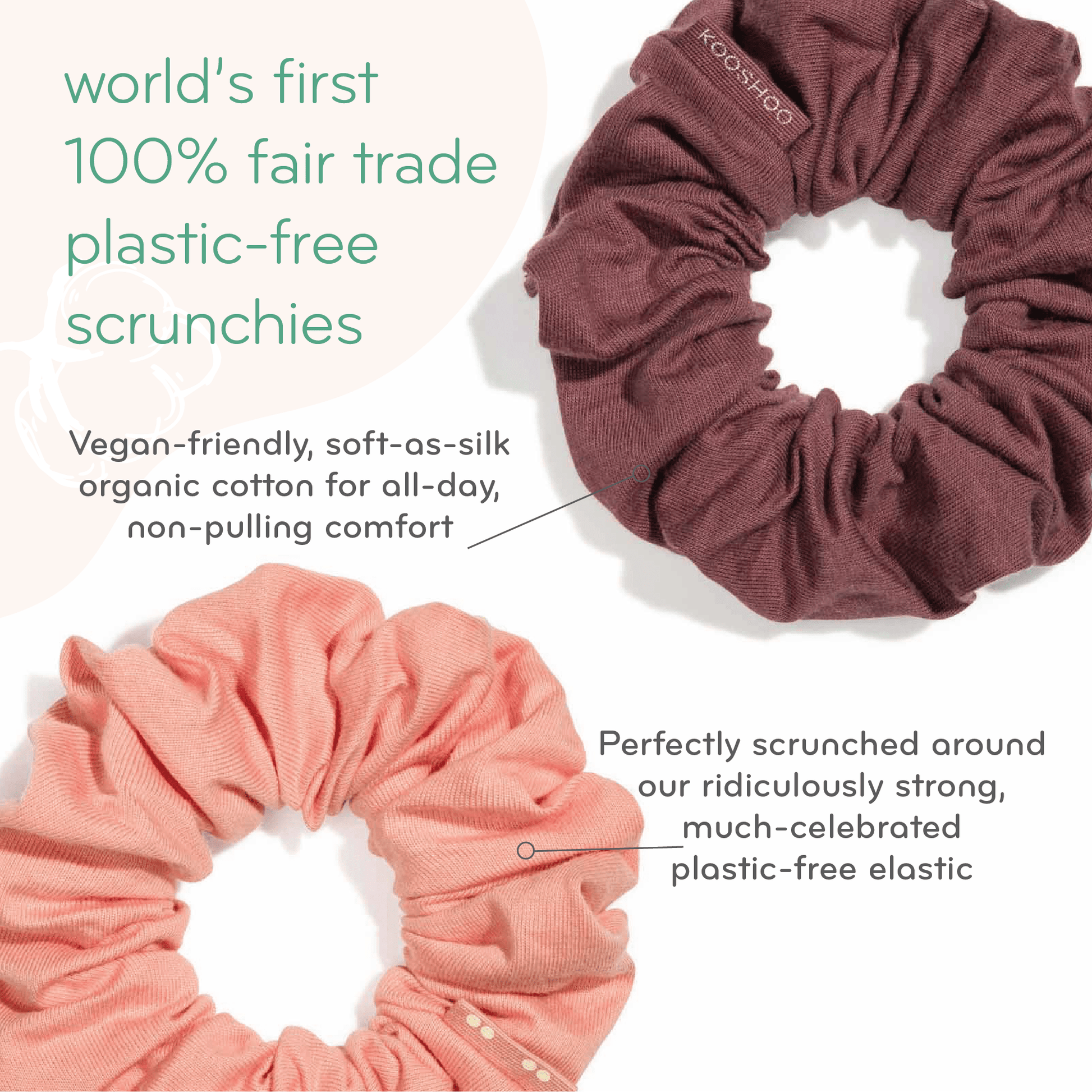 Plastic - Free Scrunchies True Blue – Organic Cotton - REGN