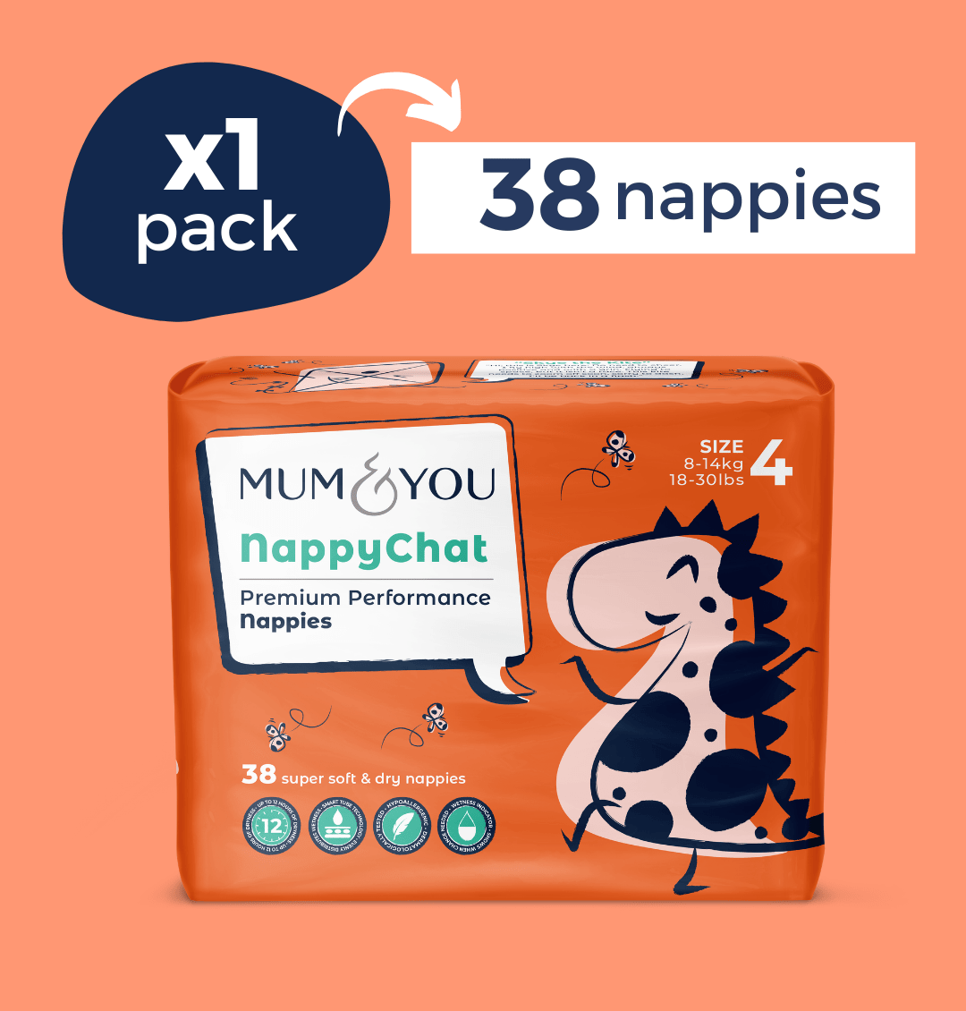 Premium Performance Nappies Size 4 - Pack of 1 - REGN