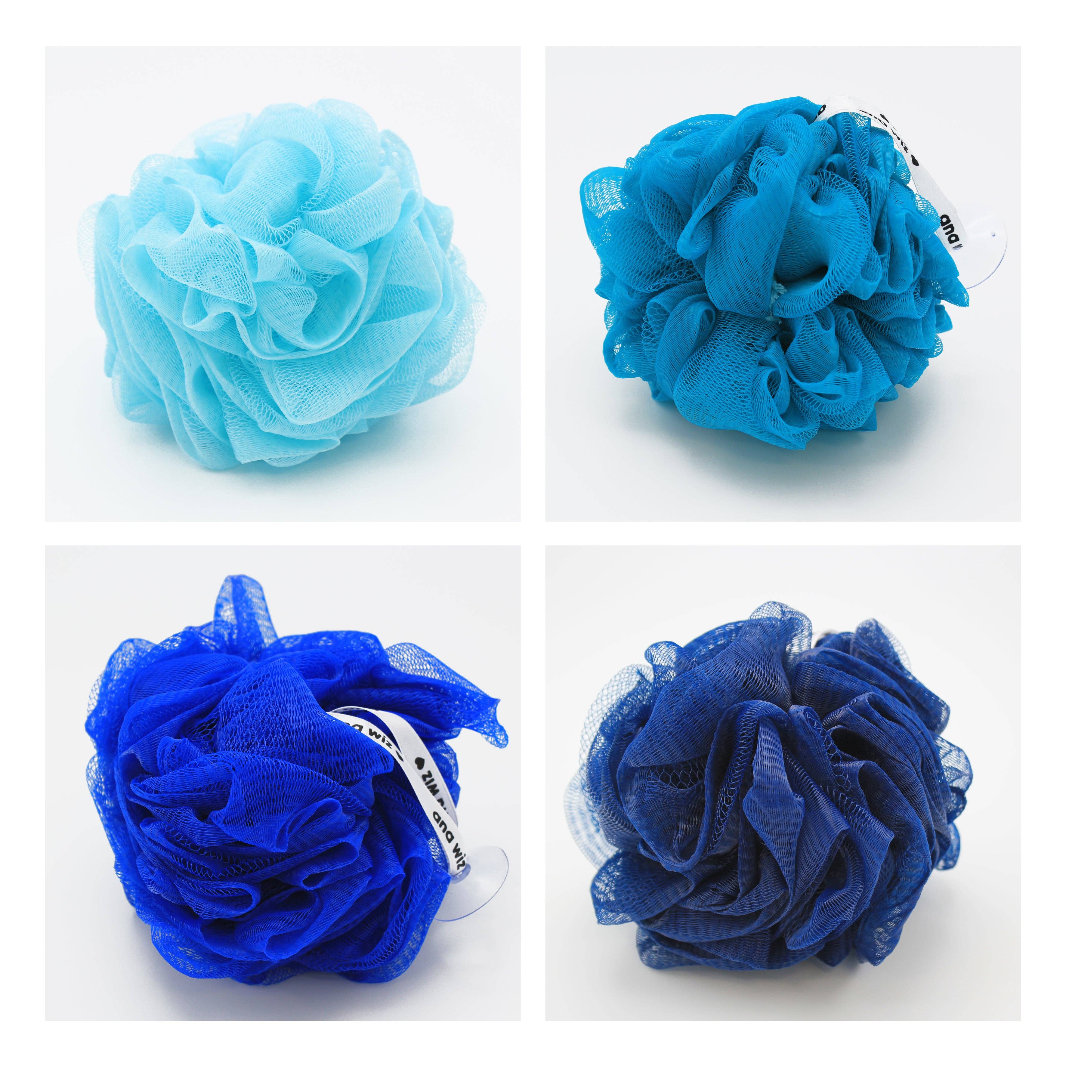 Premium Recycled Bath Puffs – Pack of 4 Eco - Friendly Shower Sponges - REGN