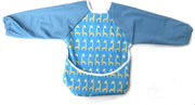 Premium Soft Long Sleeve Water Resistant Washable Bib – Blue Giraffe Design - REGN