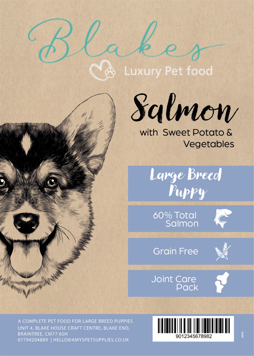 Puppy – Large Breed – Salmon with Sweet Potato & Vegetables – Blake’s Grain Free Dog Food - REGN