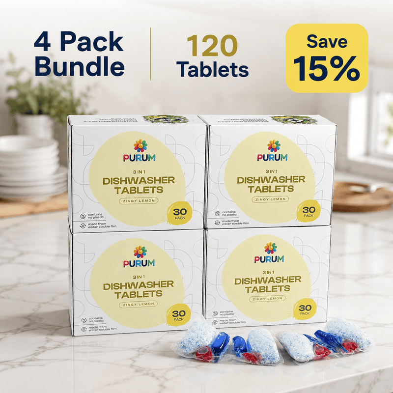 Purum 3-in-1 Dishwasher Tablets Bundle – Lemon – 120 Tablets
