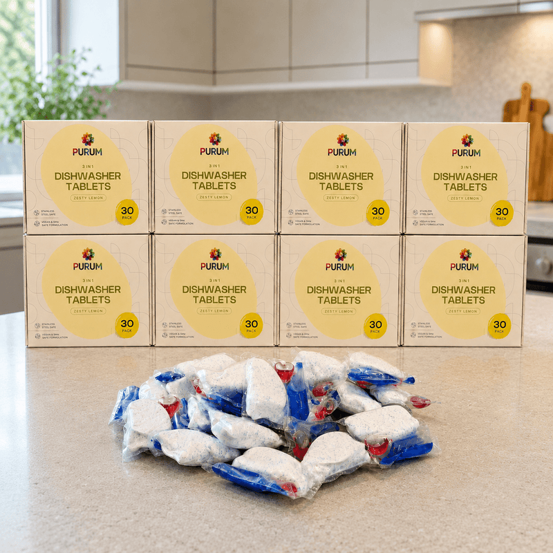 Purum 3-in-1 Dishwasher Tablets Bundle – Lemon – 240 Tablets