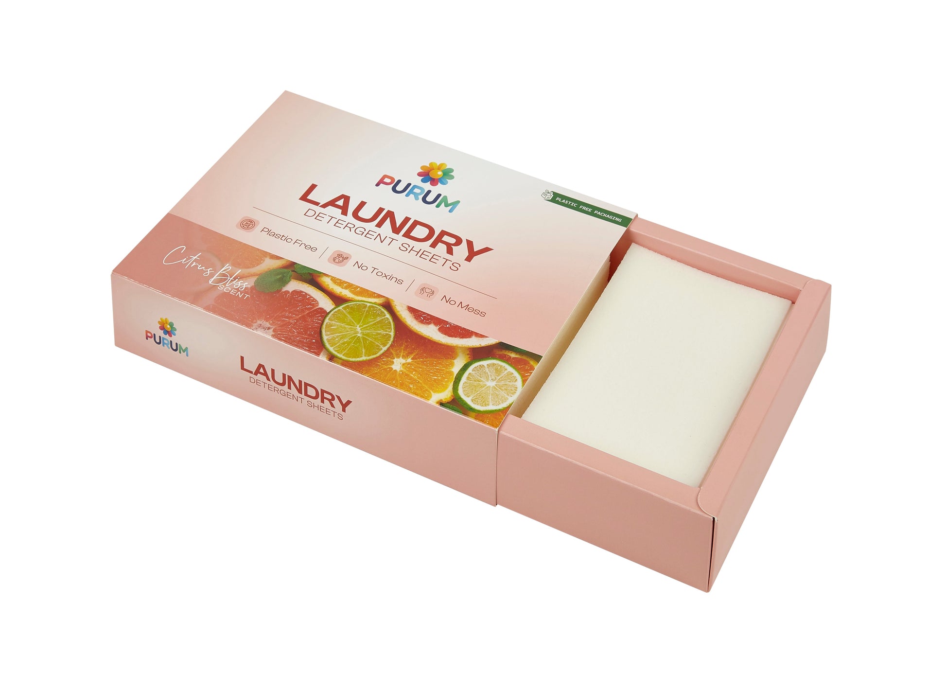 Purum Citrus Bliss Scented Eco - Friendly Laundry Detergent Sheets - 64 Pack - REGN