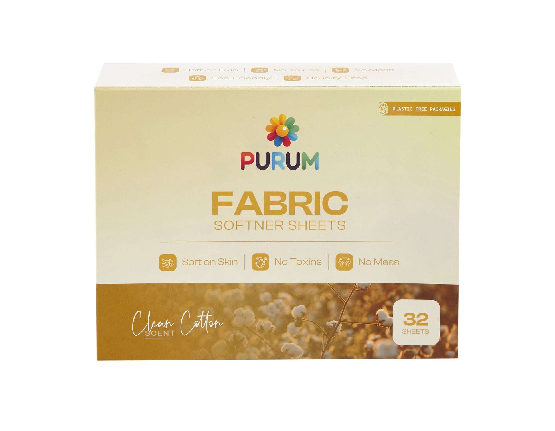 Purum Fabric Conditioner Sheets - Clean Cotton Scent - REGN