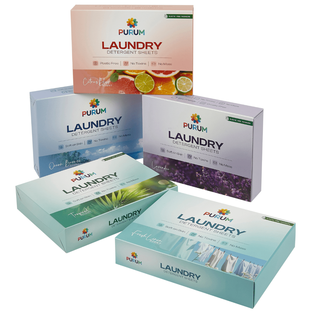 Purum Tropical Scented Eco - Friendly Laundry Detergent Sheets - 64 Pack - REGN