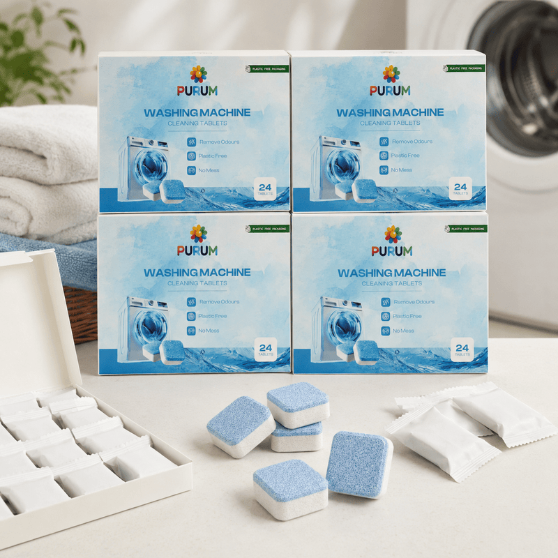 Purum Washing Machine Cleaner Tablets 24 Pack - 4 Pack Bundle