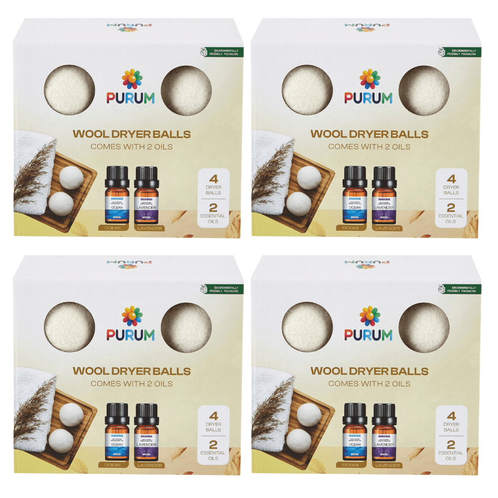 Purum Wool Dryer Balls Gift Set - 4 Pack Bundle - REGN