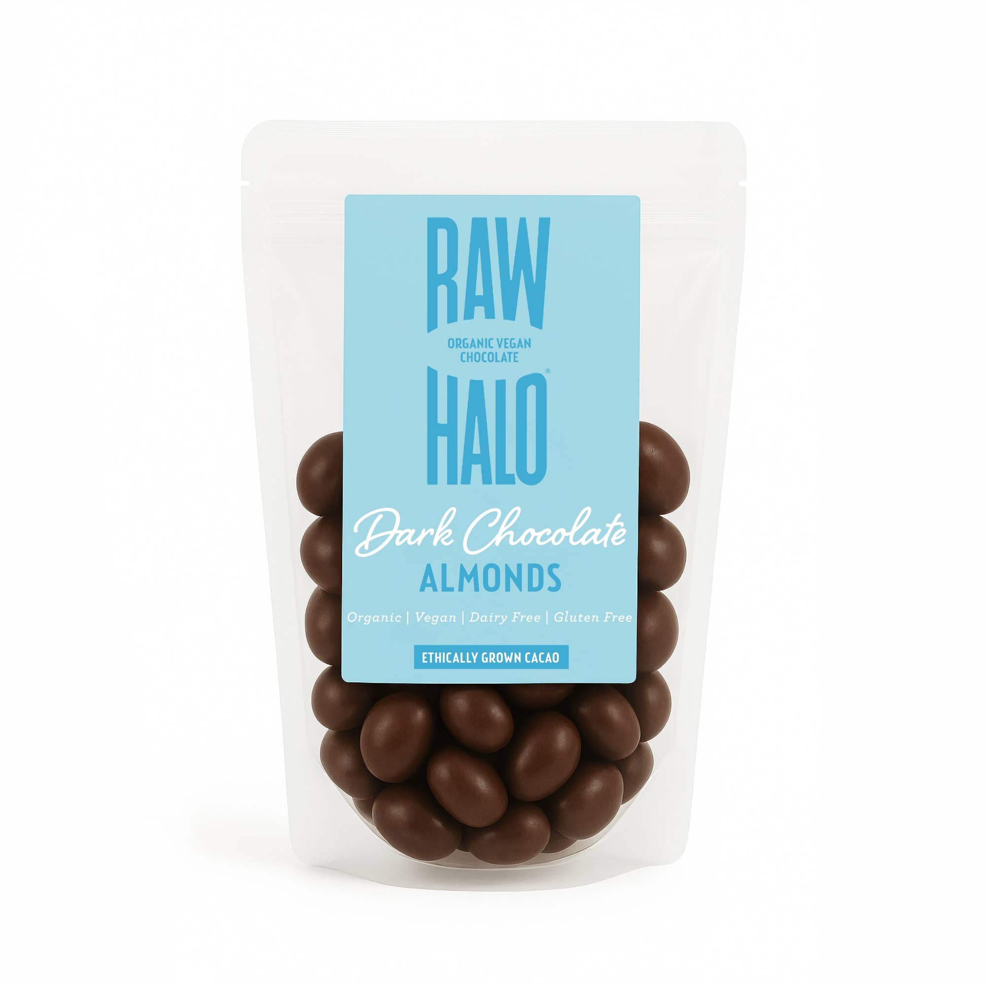 Raw Halo Organic Dark Chocolate Covered Almonds 85g Vegan Snack - REGN