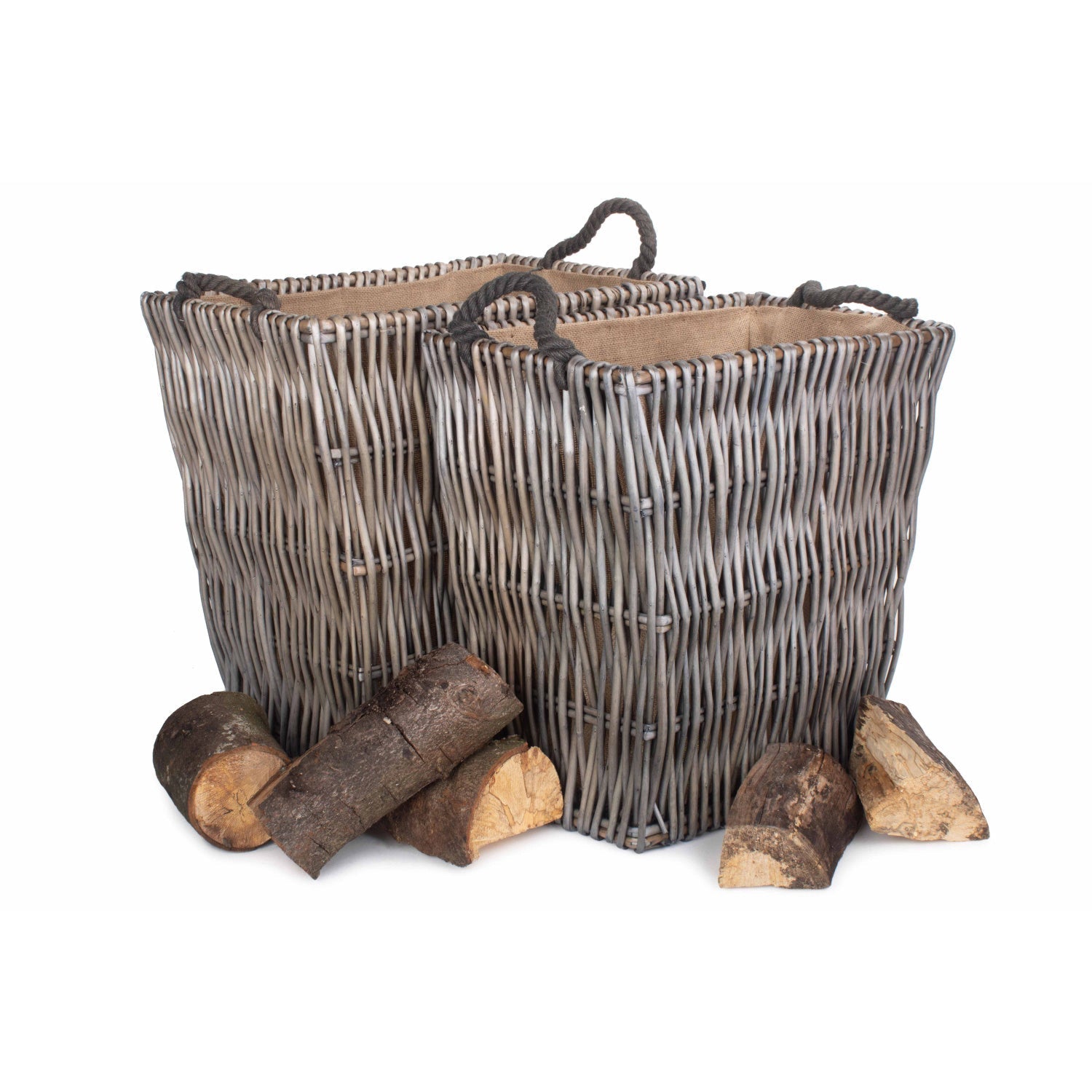 Rectangular Grey Log Basket Set 2 - REGN