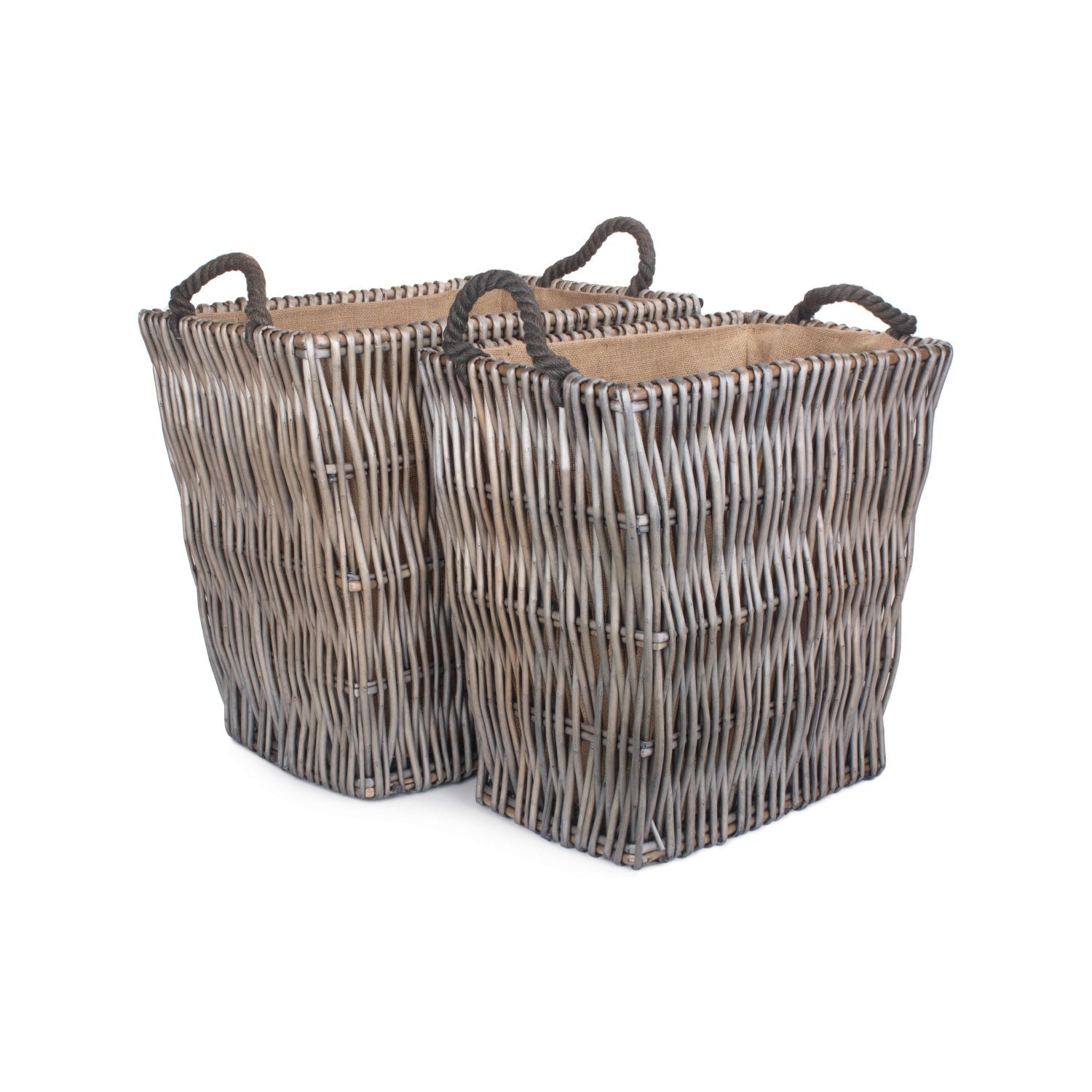 Rectangular Grey Log Basket Set 2 - REGN