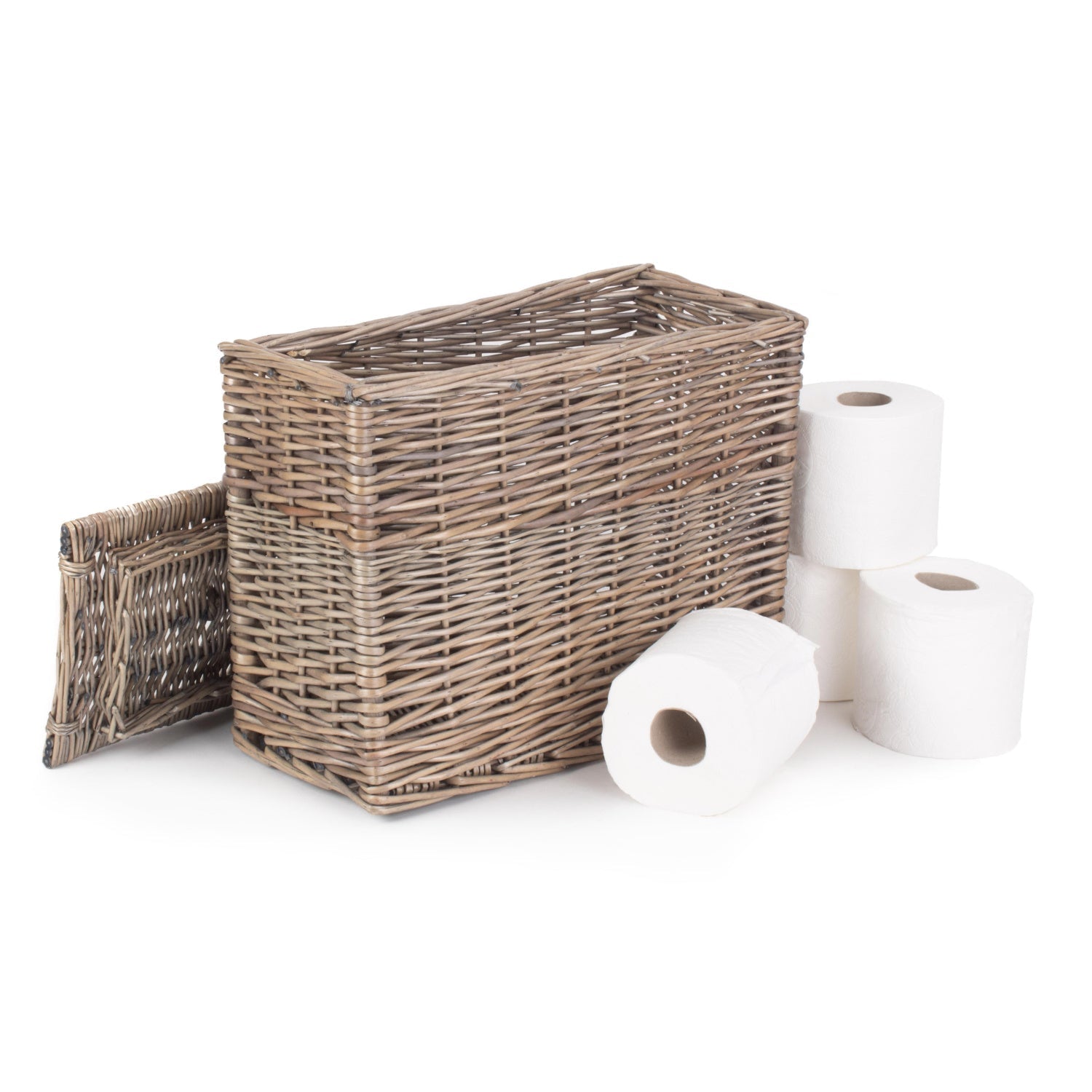 Rectangular Toilet and Bathroom Tidy Lidded Basket - REGN