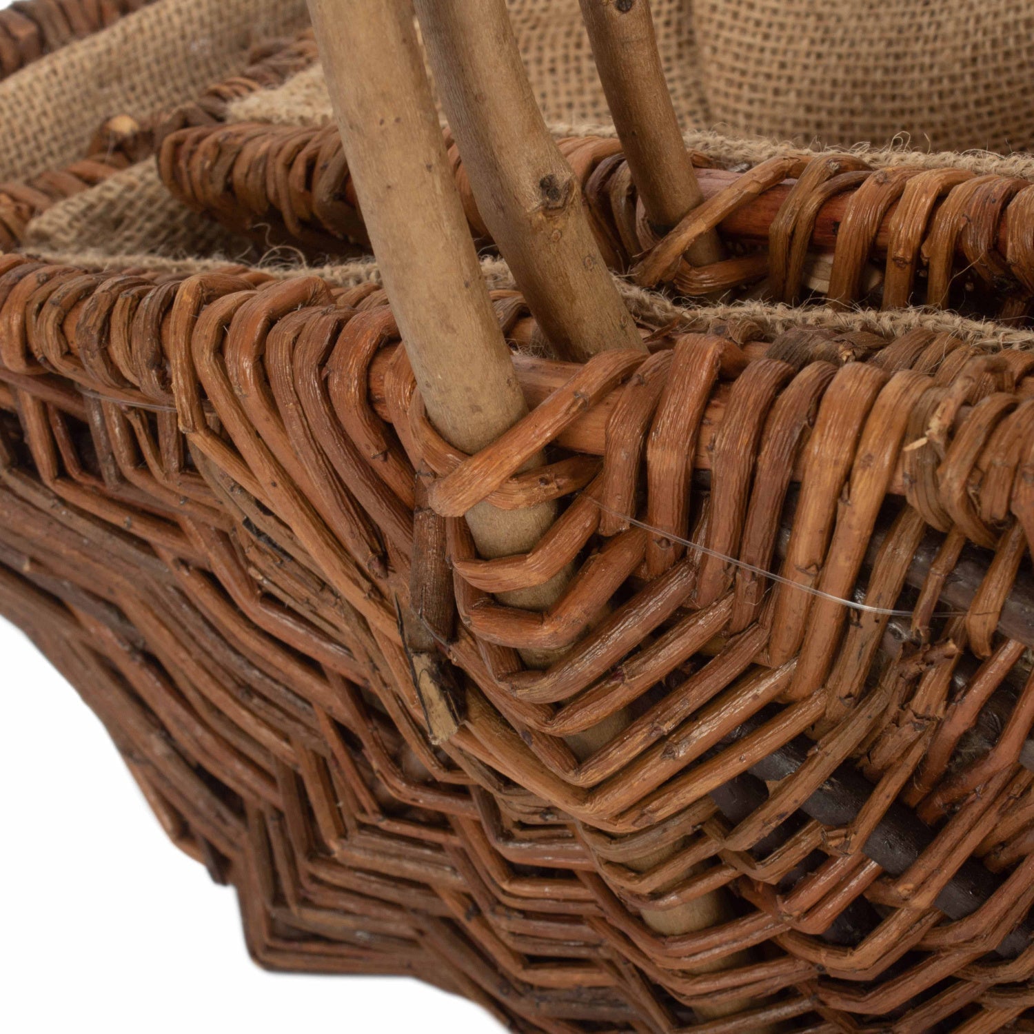 Rectangular Unpeeled Willow Garden Trug With Hessian Lining Set 3 - REGN