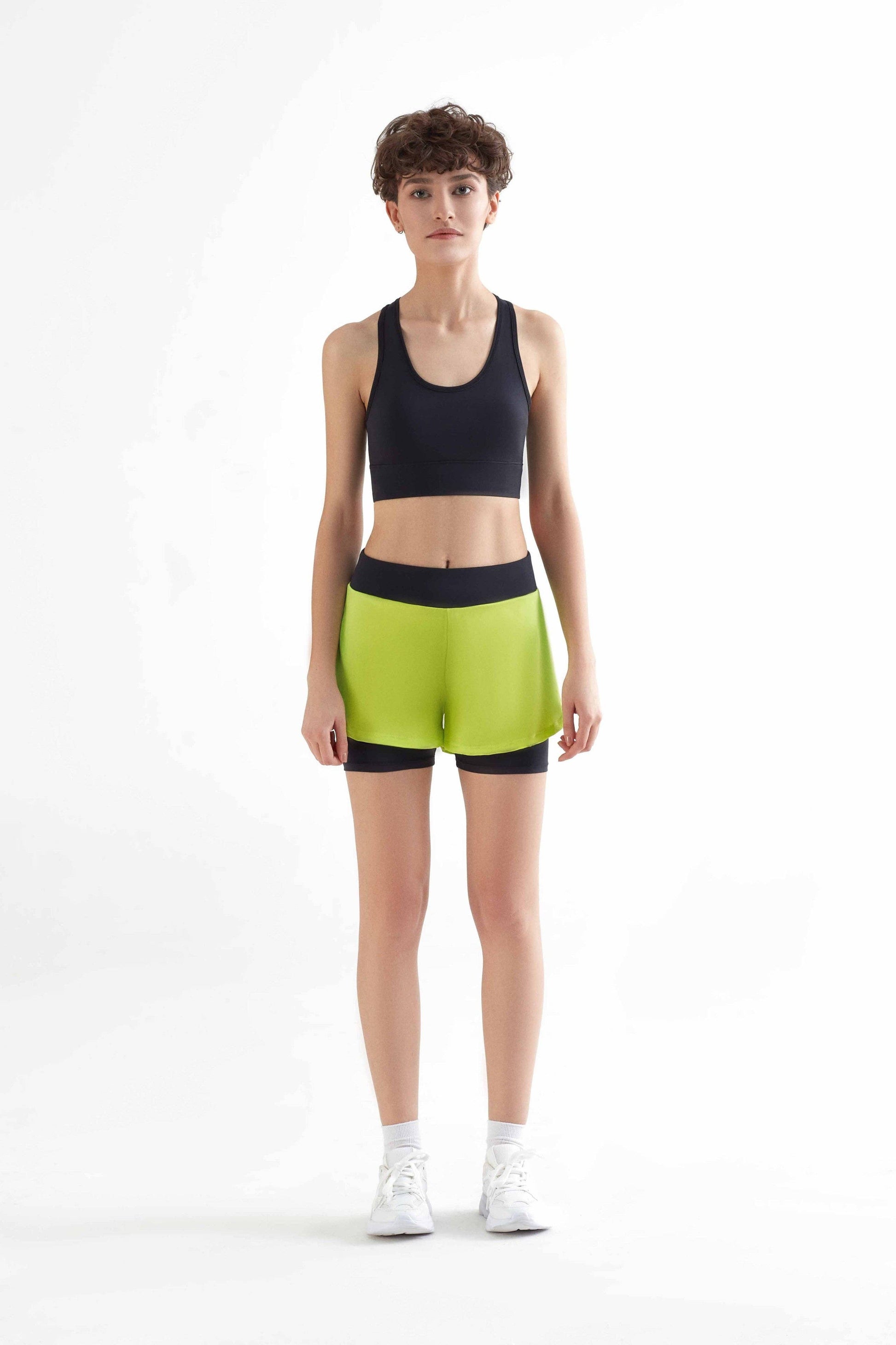 Recycled Double Layer Sports Shorts: Womens - REGN