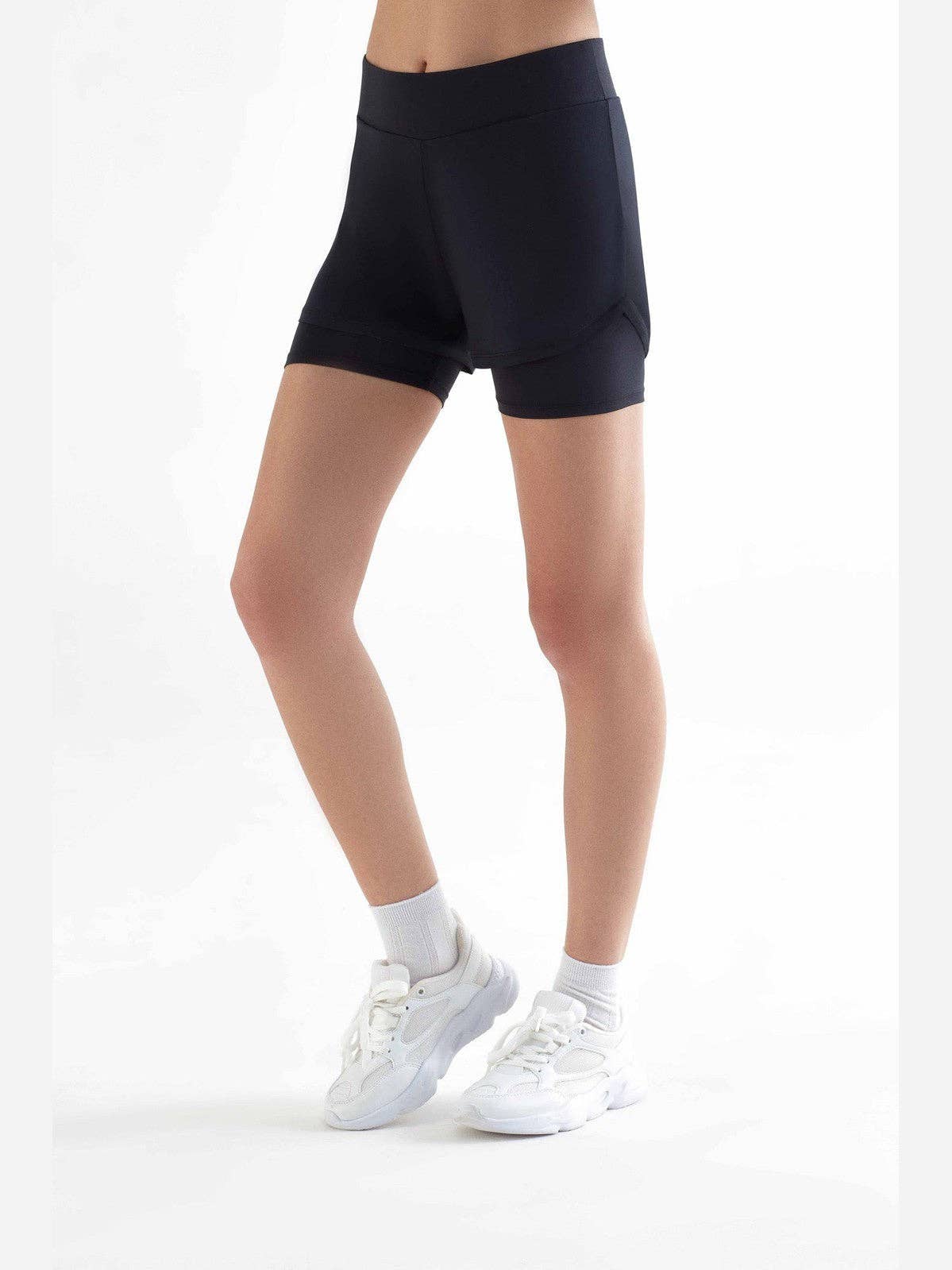 Recycled Double Layer Sports Shorts: Womens - REGN