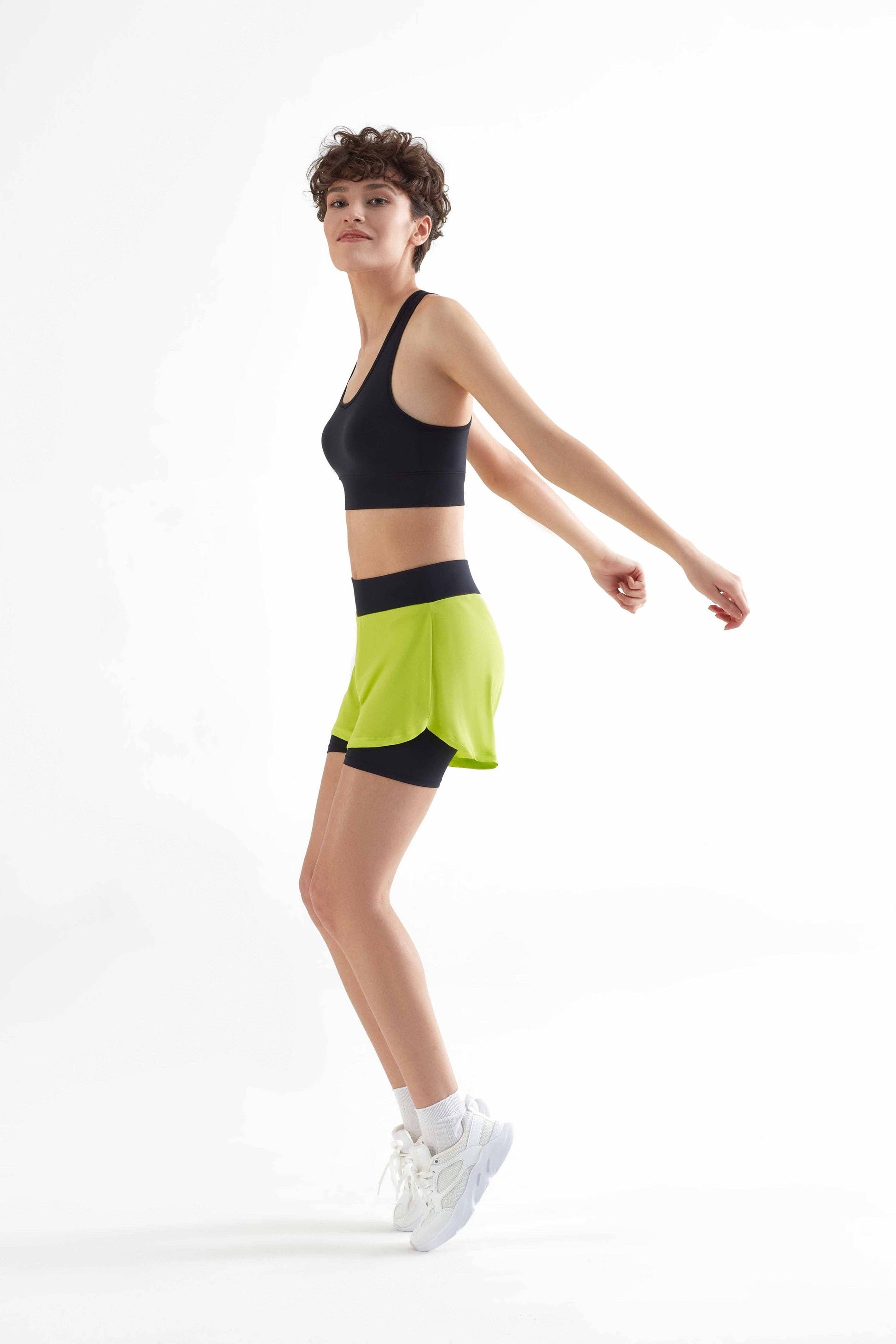 Recycled Double Layer Sports Shorts: Womens - REGN