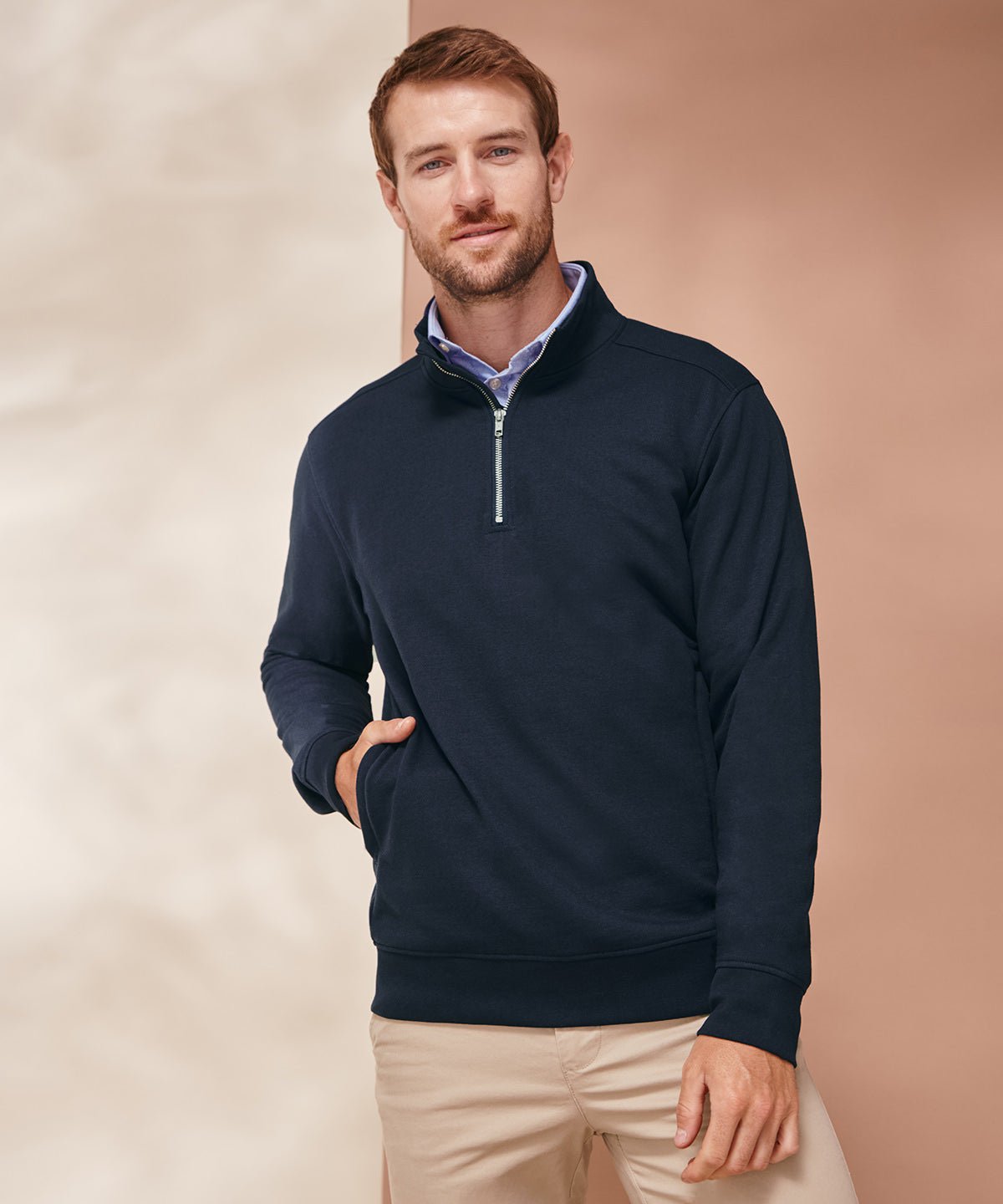 Regenerated Cotton & rPET 1/4 Zip Sweatshirt - REGN