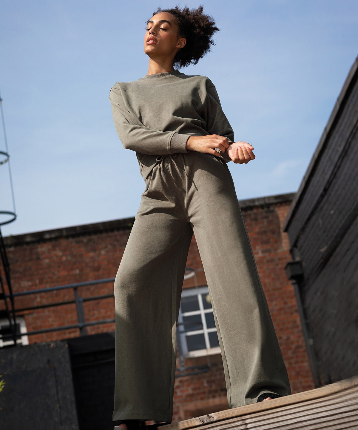 Regenerated Cotton Wide Leg Joggers: Womens - REGN