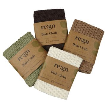 re:gn 100% Organic Reusable Washable Dish Cloths - 100% Organic Cotton - Buy One Get One Half Price! - REGN