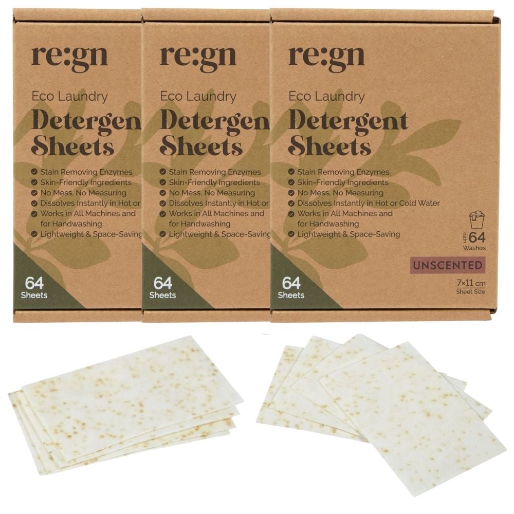 Re:gn Bio Laundry Detergent Sheets – Enzyme - Powered Stain Removing Formula | 196 Sheets - REGN