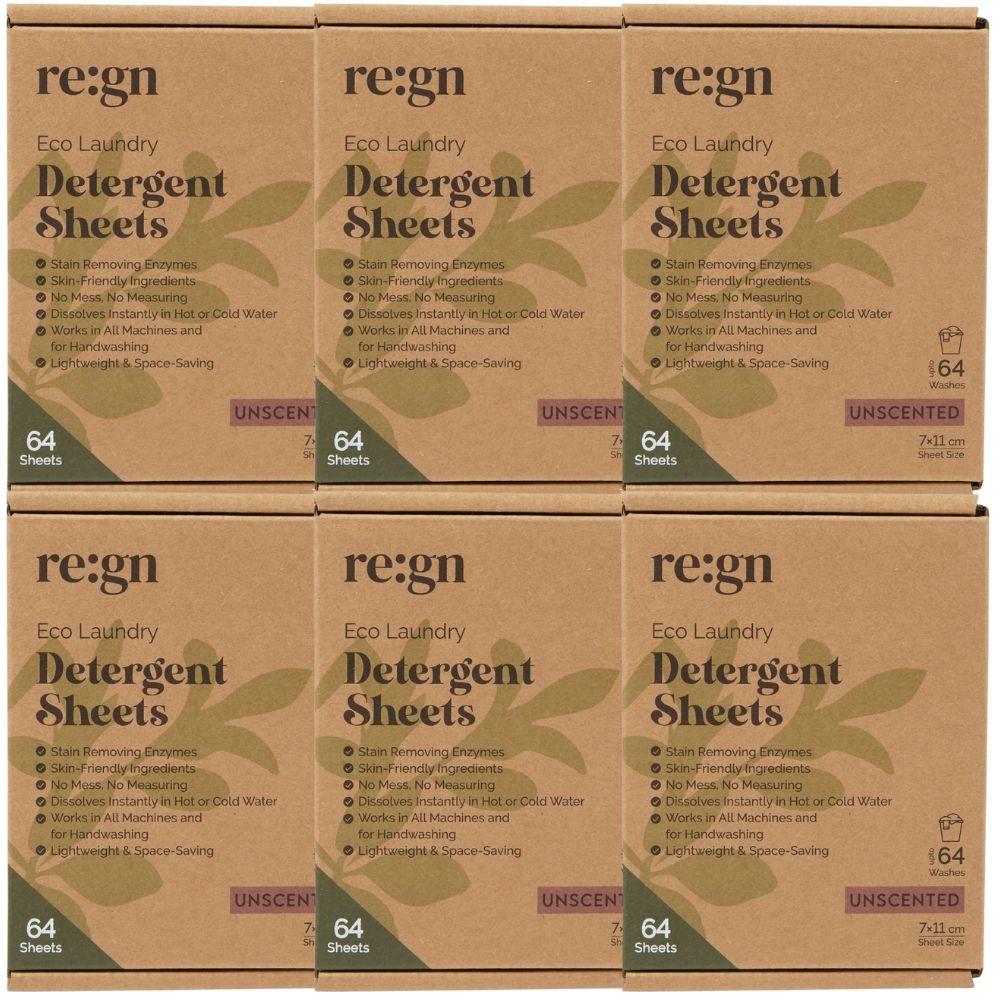 Re:gn Bio Laundry Detergent Sheets – Enzyme - Powered Stain Removing Formula | 384 Sheets - REGN