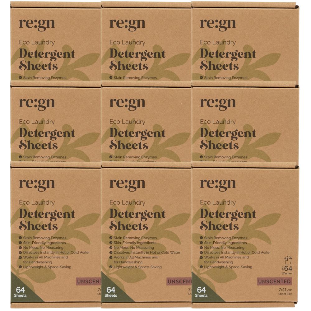Re:gn Bio Laundry Detergent Sheets – Enzyme - Powered Stain Removing Formula | 576 Sheets | 1 Year Supply - REGN