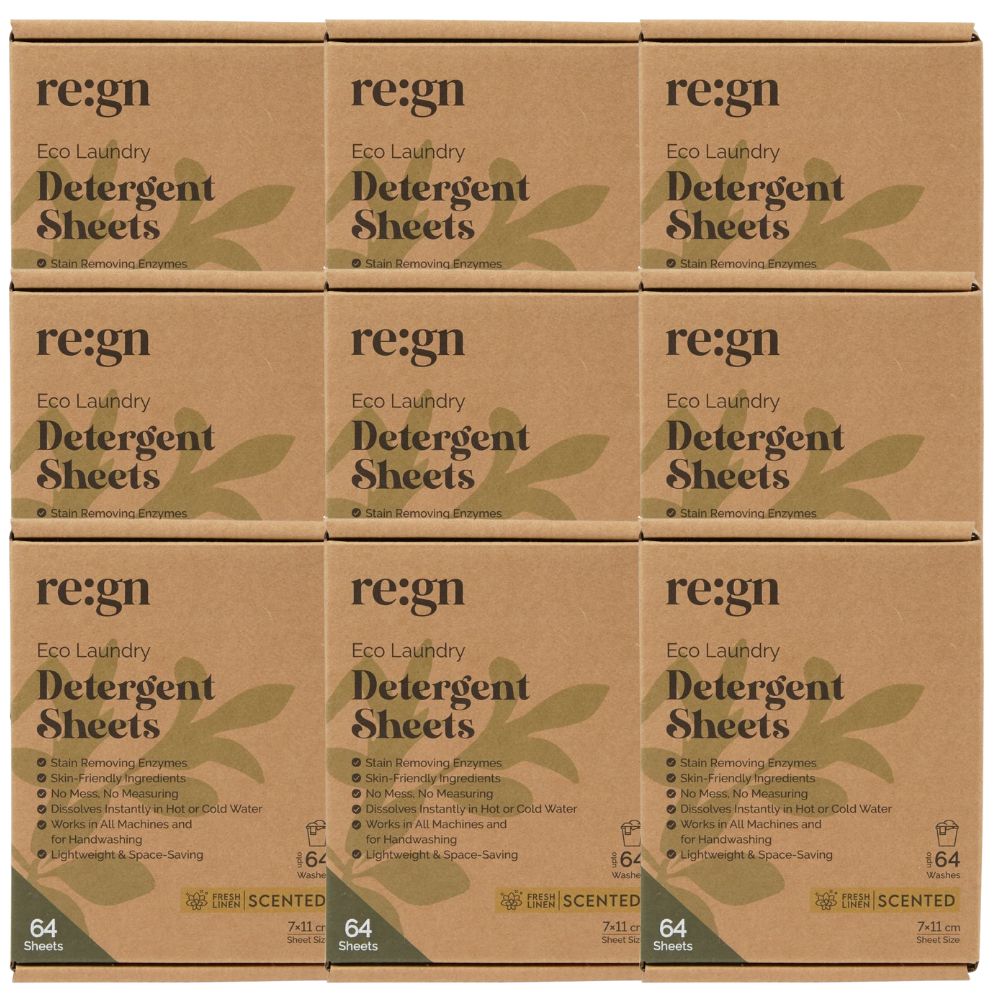 Re:gn Bio Laundry Detergent Sheets – Enzyme - Powered Stain Removing Formula | 576 Sheets | 1 Year Supply - REGN