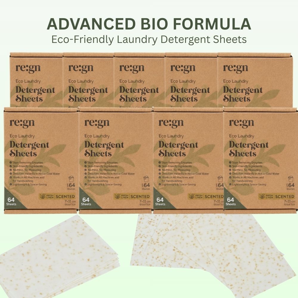 Re:gn Bio Laundry Detergent Sheets – Enzyme - Powered Stain Removing Formula | 576 Sheets | 1 Year Supply | SAVE 25% - REGN