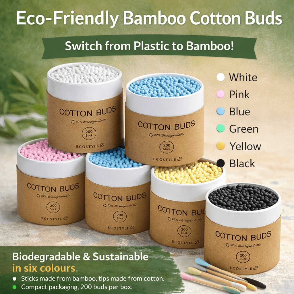 Re:gn Colourful Bamboo Cotton Buds - 200 Pack - REGN