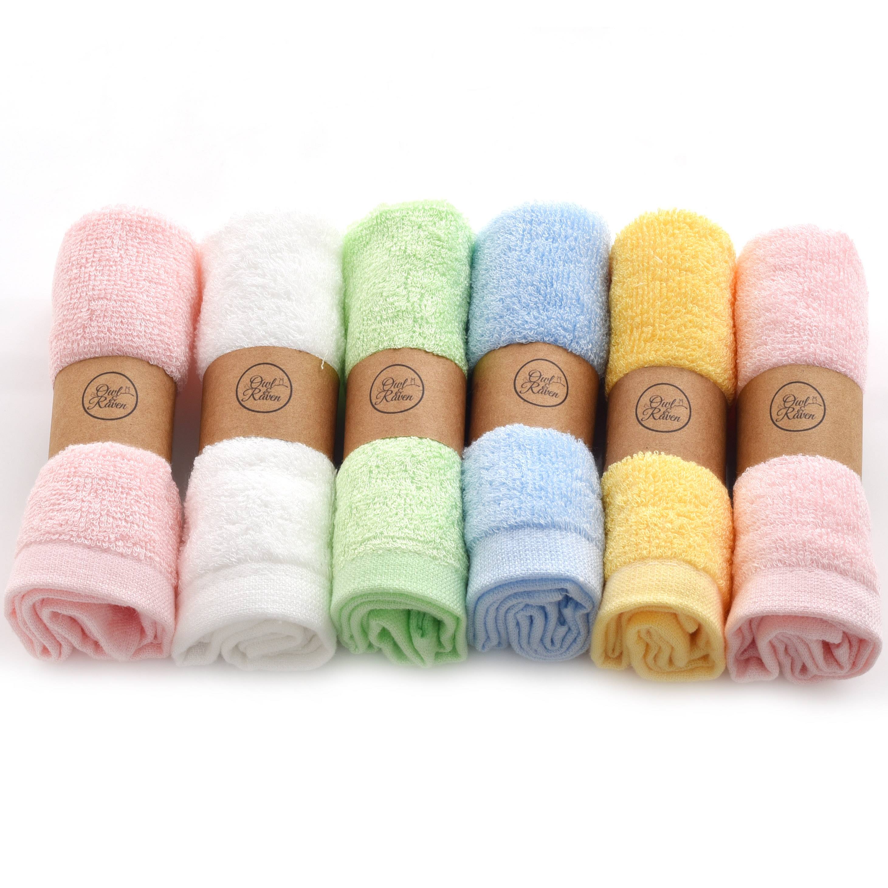 REGN Colourful Organic Bamboo Face Cloths - Luxury Eco Face Cloths, Pack of 6 - REGN