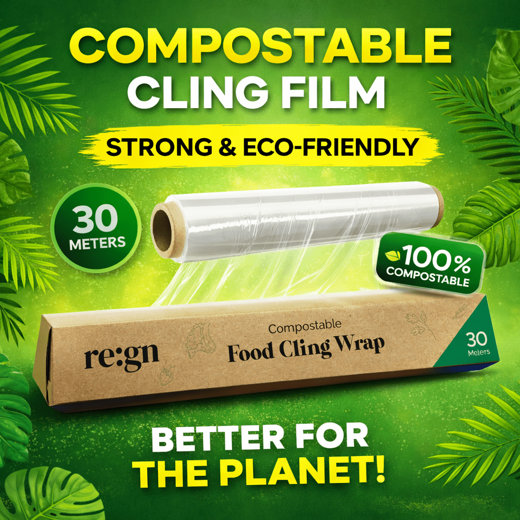 Biodegradable Cling Film | Strong & Compostable Food Cling Wrap | 30M ...