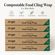 Re:gn Compostable Food Cling Wrap (Cling Film) – 5x 30m Rolls - REGN