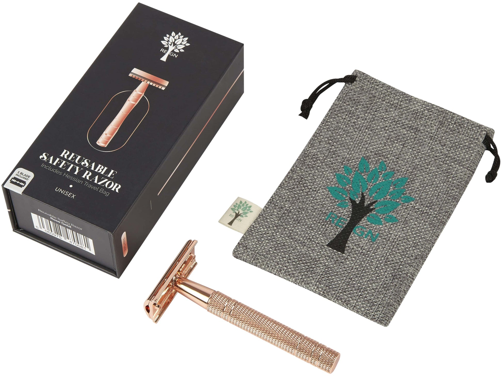REGN Double Edge Safety Razor - Premium Eco Razor With Travel Bag & 10 Blades - REGN