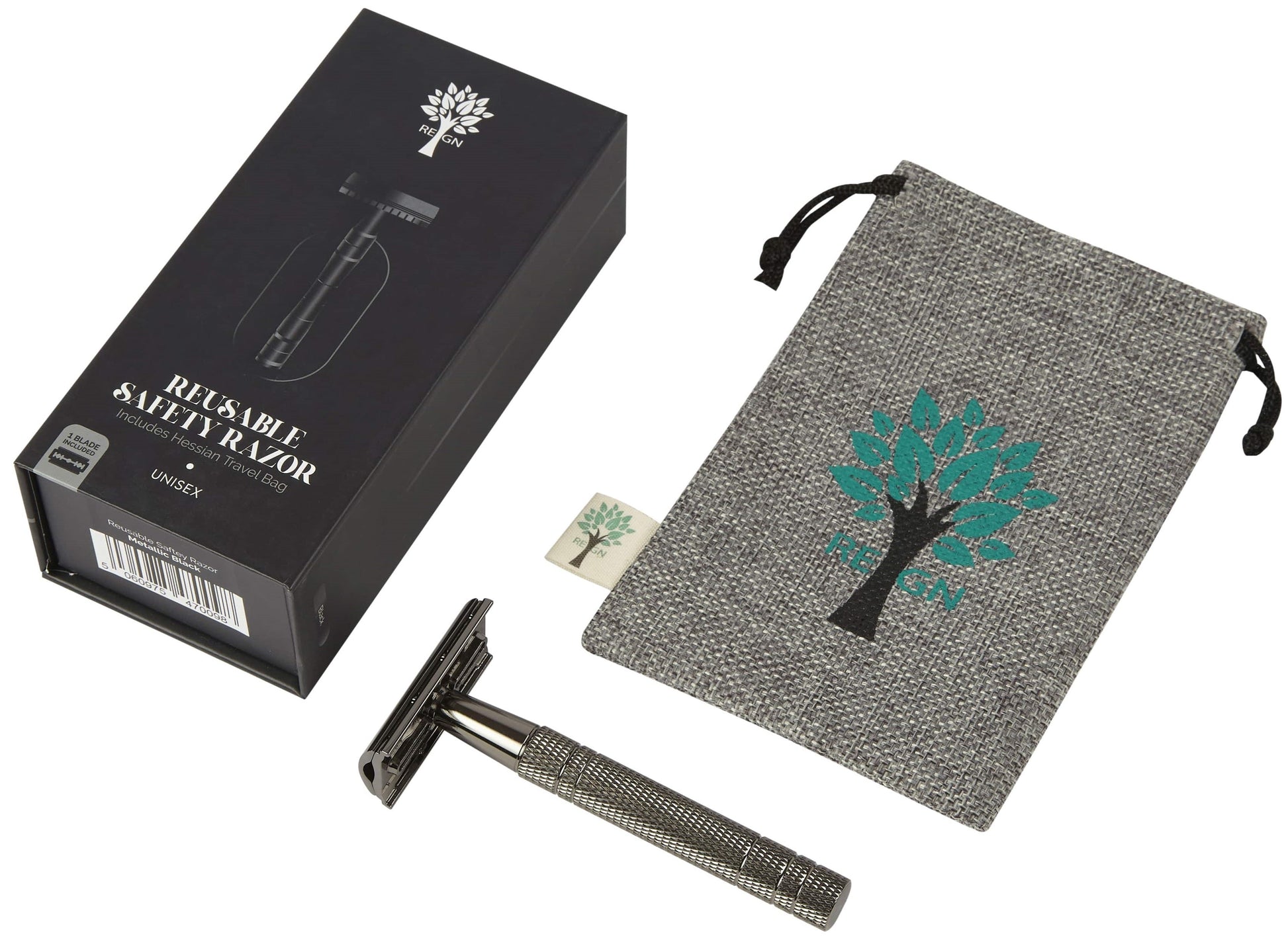 REGN Double Edge Safety Razor - Premium Eco Razor With Travel Bag & 10 Blades - REGN