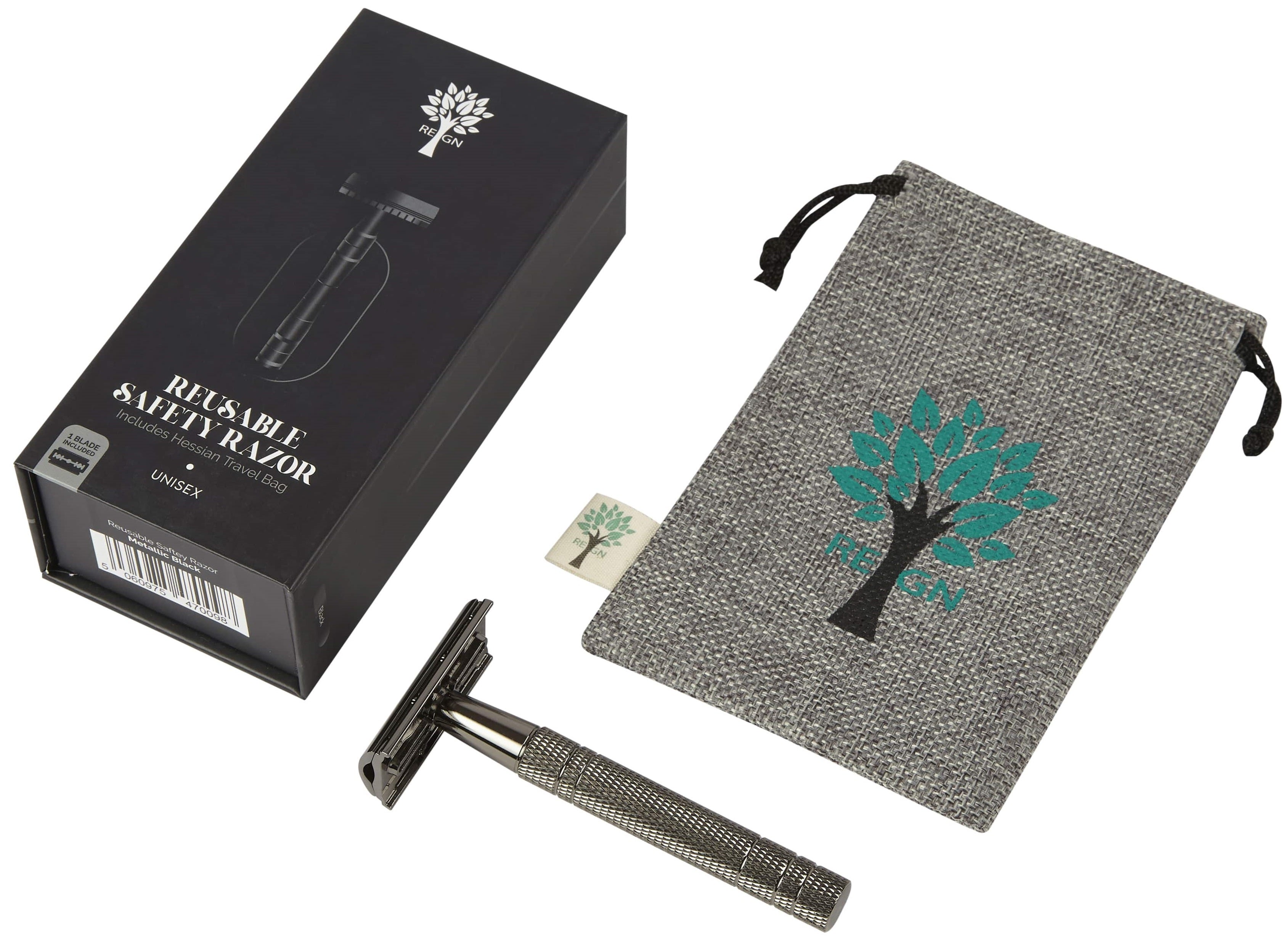 REGN Double Edge Safety Razor - Premium Eco Razor With Travel Bag & 10 Blades - REGN